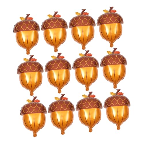 OSALADI 25 Stück Aluminiumfilm Zirlballon Party Luftballons aus Aluminiumfolie Ernteherbstballons Herbst-Danksagungsballons Herbstfolienballons Folienballons geformte Kiefernzapfen von OSALADI