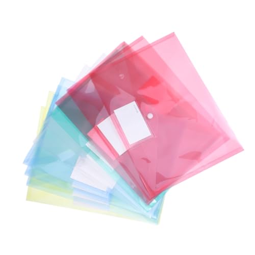 OSALADI 25 Stück Dokumentenmappe Teilig Transparente Ordner mit Druckknopfverschluss Farbige Organizer für Büro und Zuhause Rot Gelb Grün Je von OSALADI