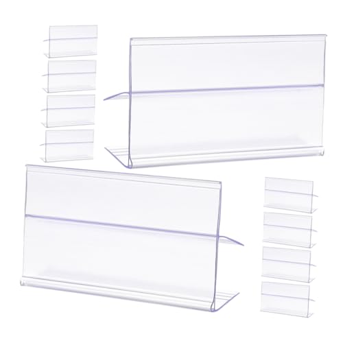 OSALADI 25 Stück Preisschild hängend Halterung mit Clip Anzeige Etiketten wiederverwendbar klein Stabiler Schilderhalter Ständer für Regaletikett Plastik Transparent von OSALADI