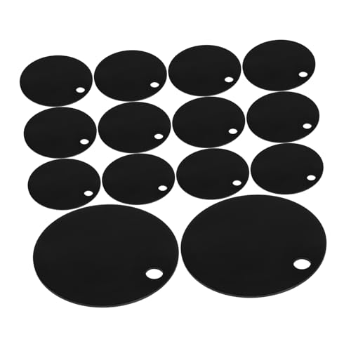 OSALADI 25 Stück Runder Etikettenanhänger Haustiere Blanko-etiketten Für Hundemarken Erkennungsmarken Für Hunde Gravurrohlinge Sublimations-erkennungsmarken-rohlinge Schild Aluminium Black von OSALADI