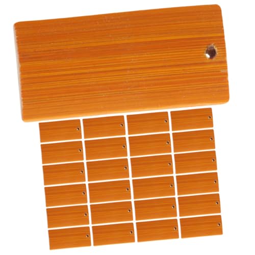 OSALADI 25 Stück Teiliges DIY Bambus Schlüsselanhänger Anhänger mit Glatten Kanten Rechteckig Vorgebohrt für Gravur Geschenketiketten Party und Bastelbedarf von OSALADI