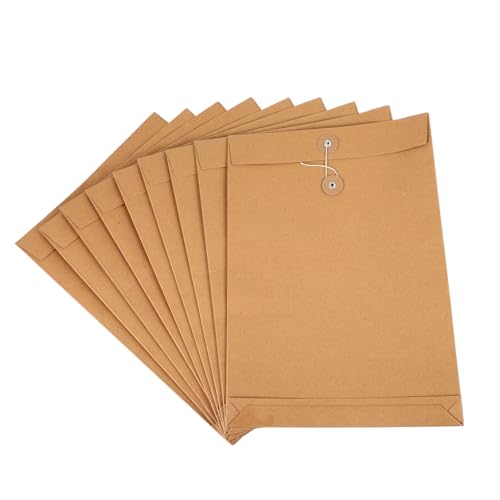 OSALADI 25 Stück Teiliges Kraftpapier Dokumenten Organizer Papiermappe mit Knopfverschluss Leichter Portfolio Folder für Büro Schule Geschäftsreisen Stilvoller Papierträger für Akten und von OSALADI