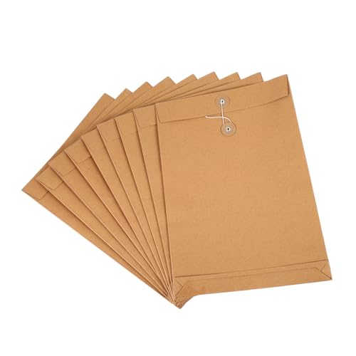 OSALADI 25 Stück Teiliges Kraftpapier Portfolio Dokumenten Organizer für Kleinere Formate für Büro Schule und Geschäftsreisen mit Druckknopfverschluss zur Sicheren Aufbewahrung von OSALADI