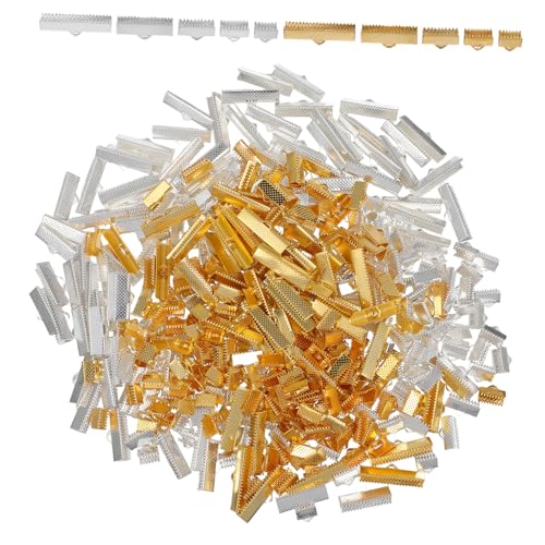 OSALADI 250 Stück Crimp-enden für Schmuckband Metall Klammern Pinch Clamp Verschlüsse in Gold und Silber Vielseitige Endkappen für DIY Armband Halskettenherstellung OSALADI 250 Stück Crimp-enden für Schmuckband Metall Klammern Pinch Clamp Verschlüsse in Gold und Silber Vielseitige Endkappen für DIY Armband Halskettenherstellung von OSALADI