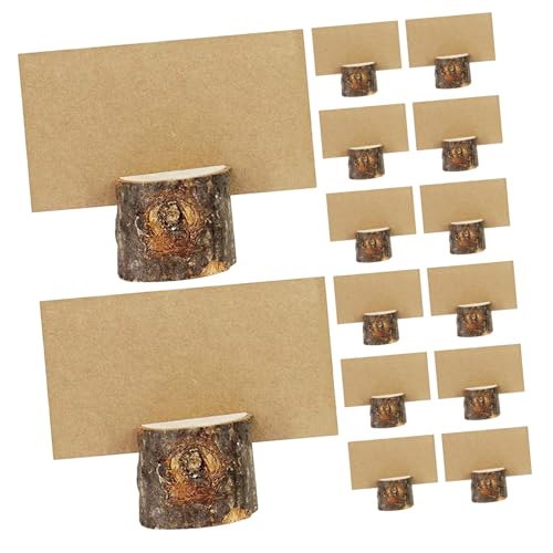 OSALADI 26 Sets &Amp; Tellerklammer – Notizblock Set Und Ständer Aus Holz Für Den Schreibtisch Papiernummern Mit Tischbaum Rustikalem Holzstumpf Inklusive Namen Mini Für von OSALADI