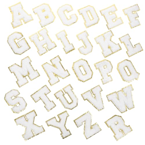 OSALADI 26 Stück Selbstklebende Buchstaben Patches Teiliges für Kleidung Mützen und Handtücher zum Reparieren und Dekorieren von Jeans Taschen und Mehr von OSALADI
