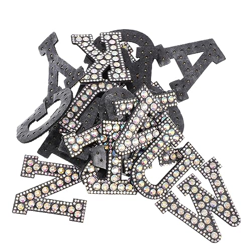 OSALADI 26 Stück Teiliges Buchstaben Strass Patches zum Aufbügeln Dekorative Applikationen für Kleidung Taschen und Accessoires Personalisierbar und Hautfreundlich von OSALADI