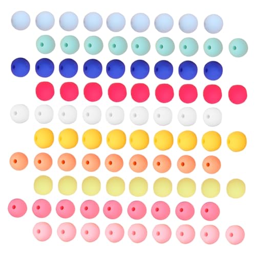 OSALADI 270 Stück Acryl Spacer Perlen Rund Mattiert Bunte DIY Perlen für Armbandherstellung Runde Frosted Beads mit Vorgebohrten Löchern Vielseitig Einsetzbar für Schmuck und von OSALADI