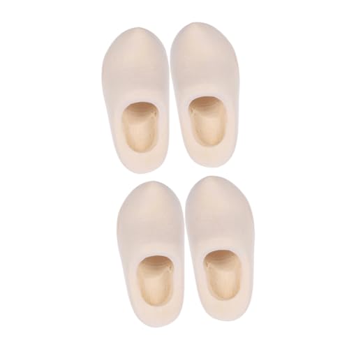 OSALADI 2Paare Holzschuhe für Puppenhäuser Unlackierte Klompen DIY Bastelzubehör mit Detailliertem Design für Dekoration und Gestaltung von OSALADI