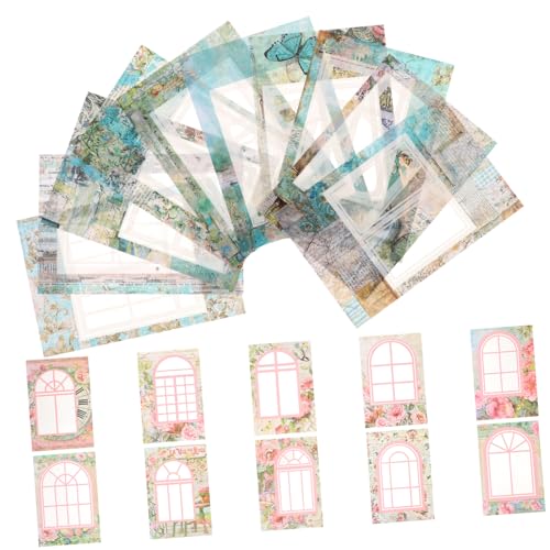 OSALADI 2Sätze Vintage Pflanzen Aufkleber DIY Scrapbooking Dekorative Hintergrundpapiere für Fotoalben Notizbücher und für Bastelprojekte von OSALADI