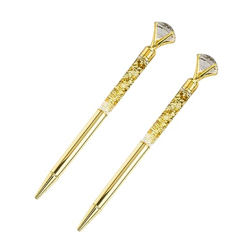 OSALADI 2Stücke Glitzer Kugelschreiber Metallstift mit Elegante Goldene Schreibgeräte für Büro Schule und Besondere Anlässe von OSALADI