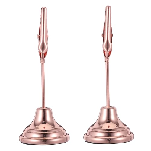 OSALADI 2Stücke Tischkartenhalter mit Stabiler Krokodilklemme Memo Clip Halter für Hochzeiten und Events Langlebig und Vielseitig für Memos und Fotos Roségold von OSALADI