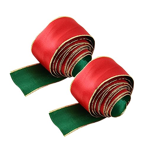 OSALADI 2Stücke Weihnachtsgeschenkband Breites Farbiges Seidenband Rot Und Grün Für Geschenkverpackungen Und Festliche Dekorationen von OSALADI