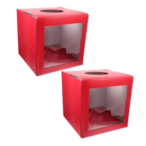 OSALADI 2er-packung -box Verlosen Ticket Führen Für Abstimmung Party Spenden Sammeln Ball Tombola-eimer Spendenfall Eingeben Rezeption Container Anregung Papier Rot von OSALADI