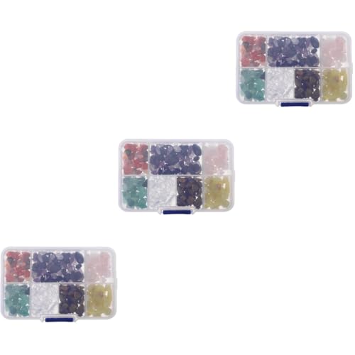 OSALADI 3 Boxen Naturstein Perlen Diy Schmuckzubehör Unregelmäßige Lose Steinperlen für Armbänder und Bastelprojekte Fächer Aufbewahrungsbox Kreative Perlen für Designs von OSALADI