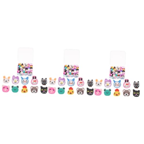 OSALADI 3 Boxen Weicher Keramik -Perlenschmuck Reiz Herstellung Party Perlen für Schmuckhersteller Miniatur Schmuckperlen Perlen für Heimwerker Spacer Perlen DIY-Cartoon-Perlen Polymer-Ton von OSALADI