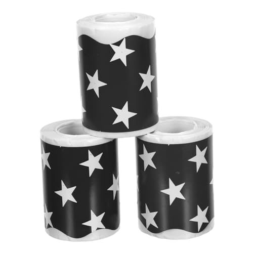 OSALADI 3 Rollen Bulletin Board Border mit Sternenmuster Selbstklebend pro Gewellte Kante Leuchtende Farbe für Lehrer Klassenzimmer Dekoration Schul Homeschooling Zubehör von OSALADI