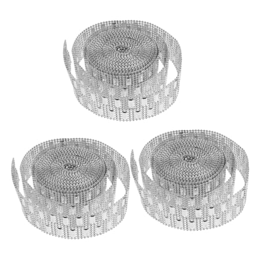 OSALADI 3 Rollen Dekorative Materialien Bohren Dekoratives Band Bänder Zum Basteln Strassbänder Strassband Strassbesatz Selber Machen Kristall Silver OSALADI 3 Rollen Dekorative Materialien Bohren Dekoratives Band Bänder Zum Basteln Strassbänder Strassband Strassbesatz Selber Machen Kristall Silver von OSALADI