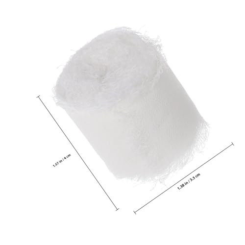 OSALADI 3 Rollen Fransenband Chiffonband Breit Zartes Geschenkband für Hochzeitseinladungen Sträuße Geschenkverpackung und DIY dekoration Handgerissene Kanten Champagnerfarben von OSALADI