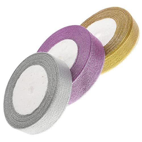 OSALADI 3 Rollen Geschenkband Glitzer Breit für Bastelprojekte und Dekoration für Hochzeiten und Yards pro Rolle OSALADI 3 Rollen Geschenkband Glitzer Breit für Bastelprojekte und Dekoration für Hochzeiten und Yards pro Rolle von OSALADI