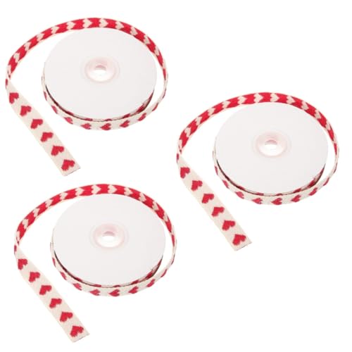 OSALADI 3 Rollen Geschenkband für den täglichen Gebrauch Valentinstag Bänder zum Basteln Herzen seidenband ribbon verschleißfestes Verpackungsband Festival-Paketband Polyester Baumwolle OSALADI 3 Rollen Geschenkband für den täglichen Gebrauch Valentinstag Bänder zum Basteln Herzen seidenband ribbon verschleißfestes Verpackungsband Festival-Paketband Polyester Baumwolle von OSALADI