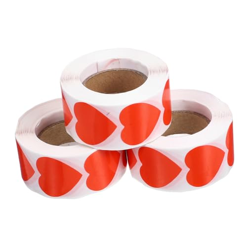 OSALADI 3 Rollen Herz Aufkleber Etiketten Für Partygeschenke Kleine Herzaufkleber Etiketten Für Herzaufkleber Valentinstag-herz-aufkleber Etiketten in Herzform Rot Beschichtetes Papier OSALADI 3 Rollen Herz Aufkleber Etiketten Für Partygeschenke Kleine Herzaufkleber Etiketten Für Herzaufkleber Valentinstag-herz-aufkleber Etiketten in Herzform Rot Beschichtetes Papier von OSALADI