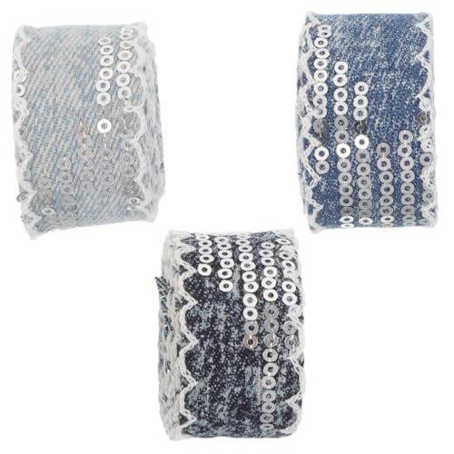 OSALADI 3 Rollen Paillette Jeansband Breit Vielseitiges Denim Sequin Ribbon für DIY Kleidung Dekoration Geschenkverpackung Langlebiges Nähzubehör in Hellblau Mittelblau Dunkelblau OSALADI 3 Rollen Paillette Jeansband Breit Vielseitiges Denim Sequin Ribbon für DIY Kleidung Dekoration Geschenkverpackung Langlebiges Nähzubehör in Hellblau Mittelblau Dunkelblau von OSALADI