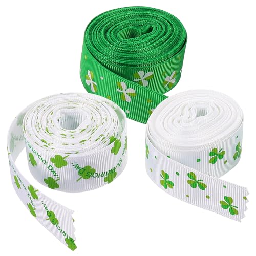 OSALADI 3 Rollen Patrick's Day Diy Geschenkband Vierblättrige Kleeblatt Bastelbänder für Kreative Verpackungen und Festliche Dekorationen für Ostern Karneval und Frühlingsfeiern OSALADI 3 Rollen Patrick's Day Diy Geschenkband Vierblättrige Kleeblatt Bastelbänder für Kreative Verpackungen und Festliche Dekorationen für Ostern Karneval und Frühlingsfeiern von OSALADI