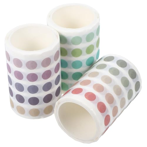 OSALADI 3 Rollen Polka Dot -aufkleberband Punkt-aufkleberband Kleine Punktaufkleber Washi-tape-aufkleber Maskierungsaufkleber Nummernaufkleber Für Den Außenbereich Papier von OSALADI