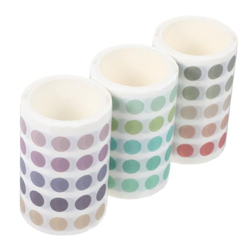 OSALADI 3 Rollen Polka Dot -aufkleberband Washi-sticker-pad Farbpunktaufkleber Kalenderaufkleber Mini-punkt-aufkleber Washi-punkte Gitter-washi-tape Neutrale Sticker Papier von OSALADI