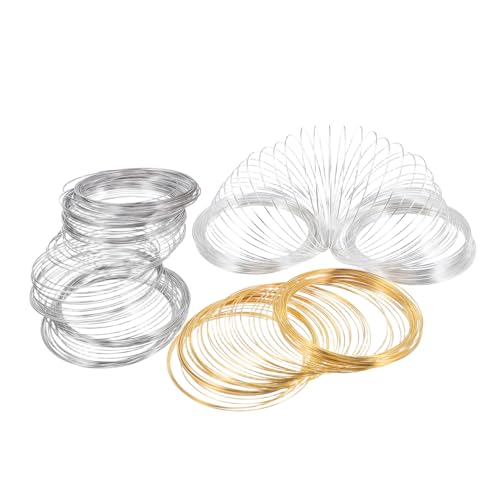 OSALADI 3 Rollen Schmuckdraht Memory Wire Biegsamer Metalldraht für DIY Armbänder Halsketten Ohrringe Ringe Weißgold Gold Silber Basteldraht Zubehör von OSALADI