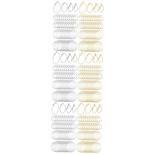OSALADI 3 Sätze Alloy -runde Ohrringe Goldene Reifen Creolen Schmuckherstellungszubehör, Ohrringe Silberne Reifen Ohrhaken Für Die Schmuckherstellung Legierung 96 Stück * 3 von OSALADI