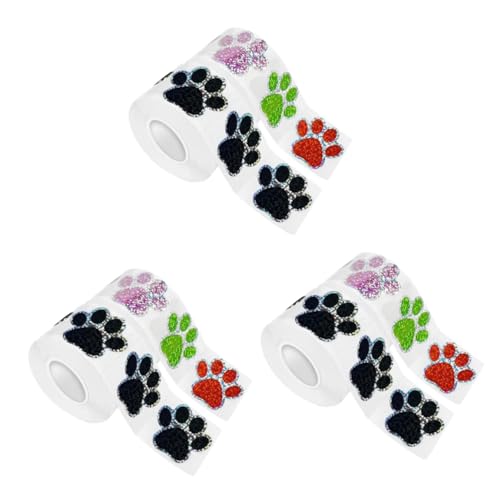 OSALADI 3 Sätze Aufkleber Für Hundepfoten Drucken Hundepfoten-aufkleber Party Welpe Klettpunkte Selbstklebend Wandsticker Dusche Aufkleber Wandtattoos Selbstklebendes Papier 2 Rollen * 3 von OSALADI