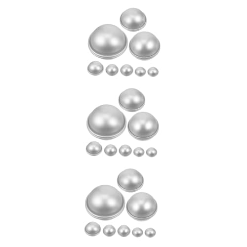 OSALADI 3 Sätze Backform Ball Bad Form in Kugelform Salz Schimmel Runden Kuchenform Handwerkliche Herstellung Von Formen Kugelform Selber Machen Aluminiumlegierung Silber 16 Stück * 3 von OSALADI