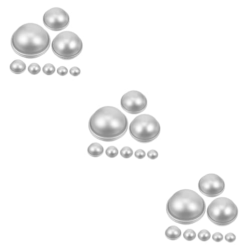 OSALADI 3 Sätze Backform Salz Schimmel Runden Seifenformen Für Die Seifenherstellung Badeformen Ball Kugelform Selber Machen Badekugel-bastelformen Aluminiumlegierung Silber 16 Stück * 3 von OSALADI