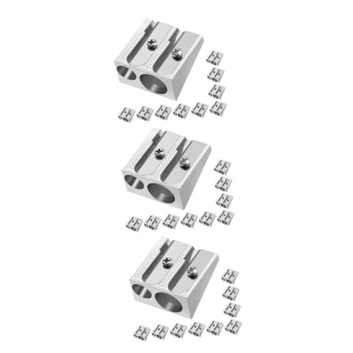 OSALADI 3 Sätze Bleistiftspitzer Zeichnung Anspitzer Erwachsene Skizzierung Mini -bleistiftschärfer Künstler Kunst Masse Bleistift Aluminiumlegierung Silber 10 Stück * 3 von OSALADI