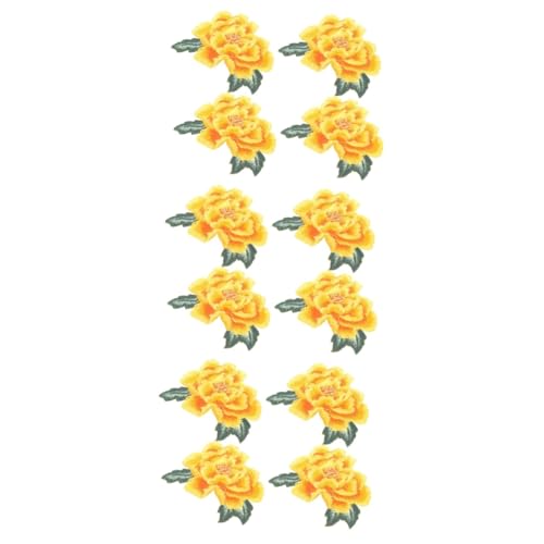 OSALADI 3 Sätze Blumenstickstätte Patch Stich Bügelflicken Für Kleidung Stickereiflecken Für Kleidung Patch Aufnähen Kleidungsdekorationsstickerei Stoff 4 Stück * 3 von OSALADI
