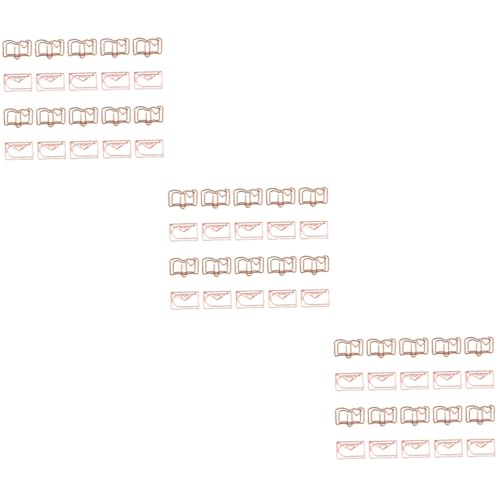 OSALADI 3 Sätze Buchhülle Multi-gebrauchspapierclips Büroklammern Kleine Papierklammern Büro Büroklammern Rostfreier Stahl Rose 20 Stück * 3 von OSALADI