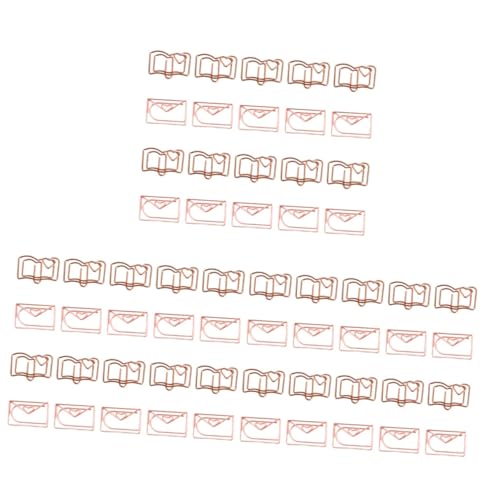 OSALADI 3 Sätze Buchhülle Multi-gebrauchspapierclips Lesezeichen Büroklammer Büroklammern Groß Geformt Mehrzweck-büroklammern Schlüssel Rose Rostfreier Stahl 20 Stück * 3 von OSALADI