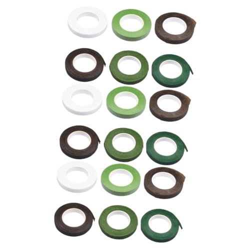 OSALADI 3 Sätze Bunte Floristikbänder Klebeband Für Blumenarrangements Selbstklebend Für Diy Projekte Olivgrün Grün Weiß Kaffee Und Dunkelkaffee Yards 6 Rollen * 3 von OSALADI