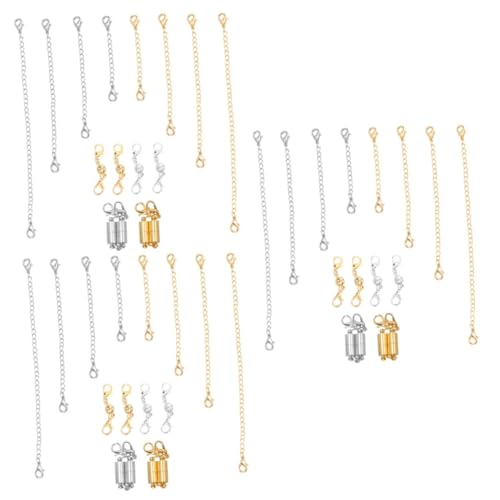 OSALADI 3 Sätze Cylindrische Magnetverschlüsse für Diy Schmuck Gold und Silber Verlängerungskette mit Lobster Verschluss für und Armbänder von OSALADI