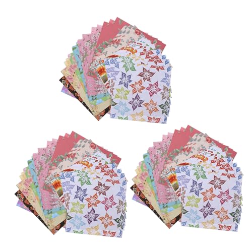 OSALADI 3 Sätze DIY Origami Doppelseitiges Bastelpapier für Faltpapier Bunten Designs für Kreative Handwerksprojekte von OSALADI