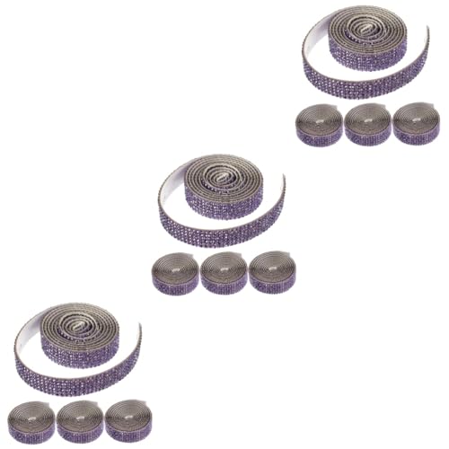 OSALADI 3 Sätze Diy Decorative Diamond Aufkleber Hochzeit Nähen Zurück Weiß Strassapplikation Für Gürtel Handgefertigte Strass-applikation Strasssteine Violett 4 Rollen * 3 von OSALADI