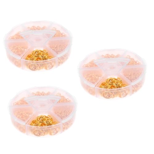 OSALADI 3 Sätze Doppel -eisenringschlüsselring Teilt Schmuckringe Sprungringe Halskette Zubehör Rostfrei Reiz Verbindungsringe Für Armbänder Biegeringe Selber Basteln Golden 690 Stück * 3 von OSALADI