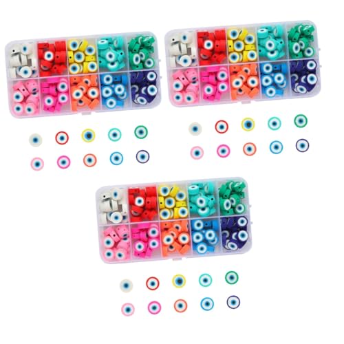 OSALADI 3 Sätze Evil Eye Perlen Set Bunte Diy Schmuckperlen Für Armbänder Und Bastelarbeiten Für Kreative Projekte Und Geschenkideen 150 Stück * 3 von OSALADI