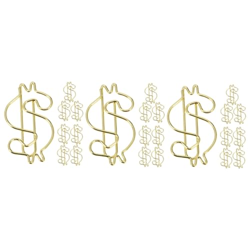 OSALADI 3 Sätze Goldene Paperklamme Elektroplieren Runden Papierclips Geformt Standard Einzigartige Papierklammern Büroklammern Aus Legierter Bürolegierung Büroklammerklemme 10 Stück * 3 von OSALADI