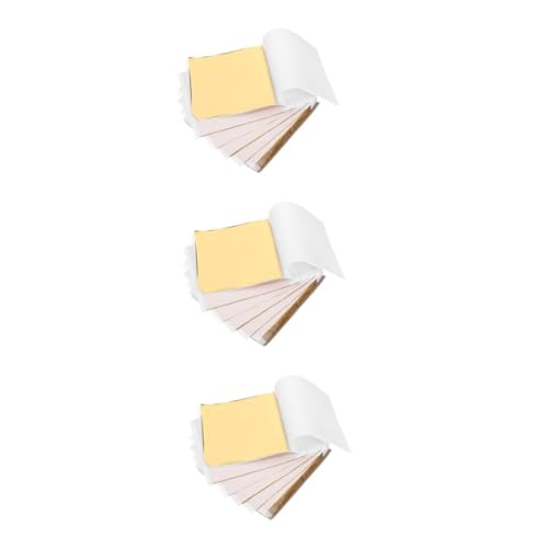 OSALADI 3 Sätze Goldfolie Metallblatt Goldflocke Folie Origami-papier Folienflocken Folie Zum Basteln Metallisches Kartonpapier Golden Eloxiertes Aluminium 100 Stück * 3 von OSALADI