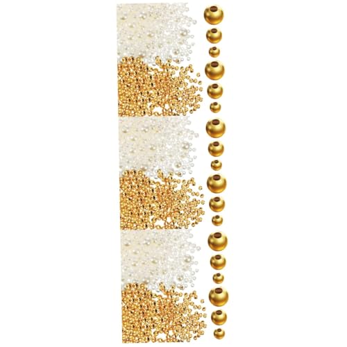OSALADI 3 Sätze Goldperlen + Perlen Halskette Abstandsperlen Perlenkette Reiz Runden Schmuck-charm-perlen Runde Lose Perlen Kleine Perlen Lose Spacer-schmuckperlen Metall 900 Stück * 3 OSALADI 3 Sätze Goldperlen + Perlen Halskette Abstandsperlen Perlenkette Reiz Runden Schmuck-charm-perlen Runde Lose Perlen Kleine Perlen Lose Spacer-schmuckperlen Metall 900 Stück * 3 von OSALADI