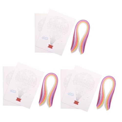 OSALADI 3 Sätze Handicraft Paper Quilling Kit Bunte Papierstreifen Modell Set für Anfänger und Profis Basteln mit Hot Air Balloon Origami Vorlage OSALADI 3 Sätze Handicraft Paper Quilling Kit Bunte Papierstreifen Modell Set für Anfänger und Profis Basteln mit Hot Air Balloon Origami Vorlage von OSALADI