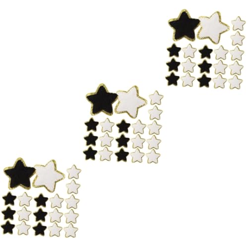 OSALADI 3 Sätze Handtuchstofftuch Patch Jubeln Nähen Für Kleidung Form Flecken Sterndekorative Patches Sterne Bestickte Applikationen Stern-patch-applikationen Chenille 32 Stück * 3 von OSALADI